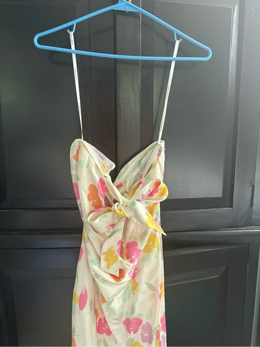For Love & Lemons White Floral Mini Dress with Pink, Orange, Yellow Flowers - Picture 3 of 4